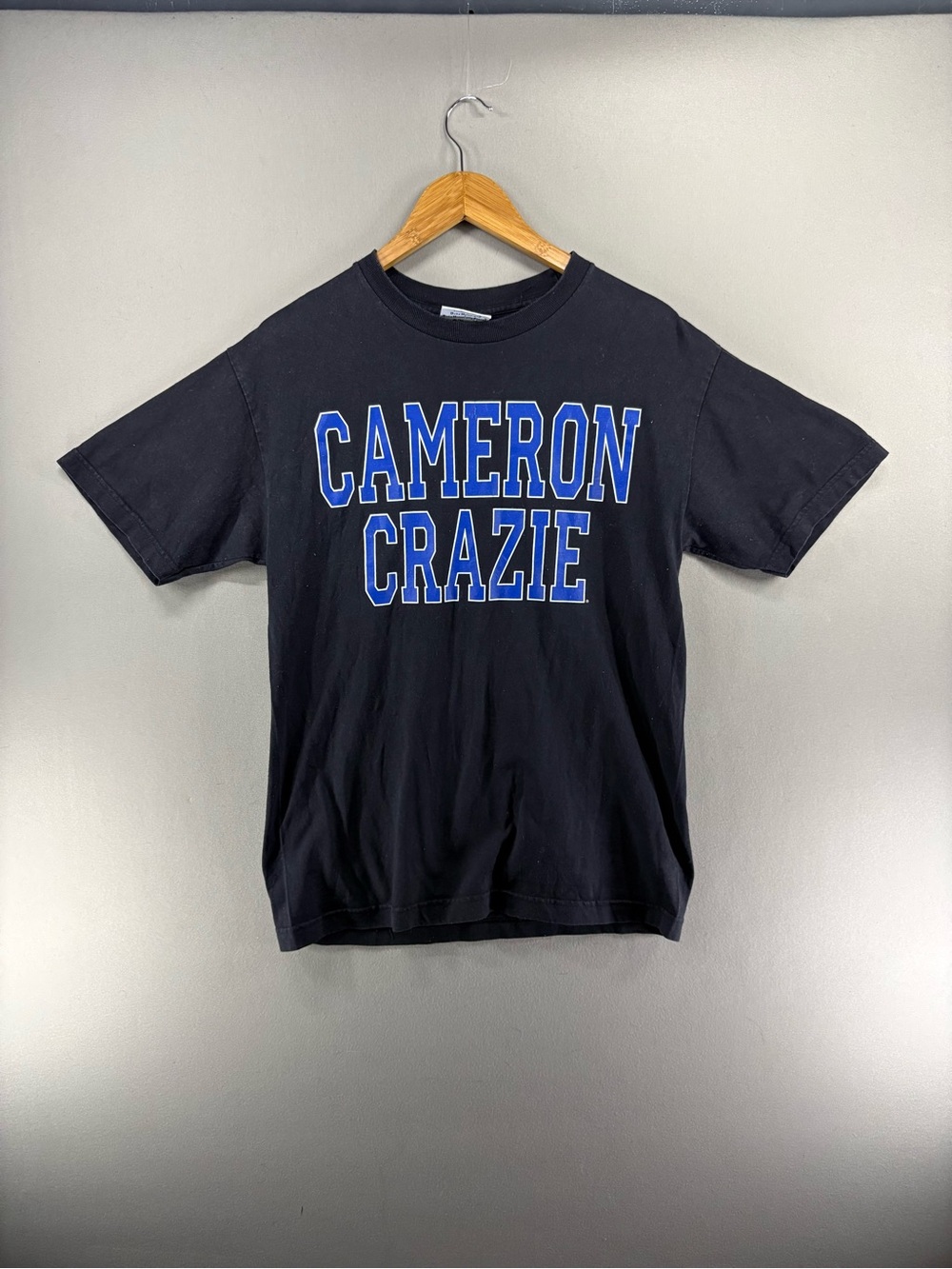 Vintage DUKE black CAMERON CRAZIE double sided shirt Medium the cotton exchange